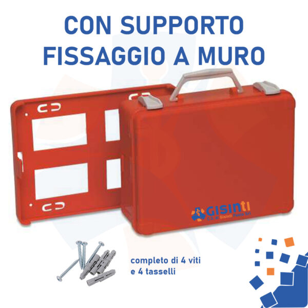 Cassetta Pronto Soccorso All.1 per Aziende con 3 o più Lavoratori Gruppo A  e B Contenuto Maggiorato + Cartello PVC 30x20 Cassetta Colore Arancio 